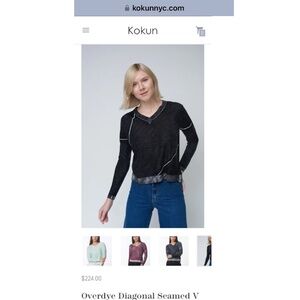 KOKUN cashmere/bamboo blend overdyed sweater. Sz L